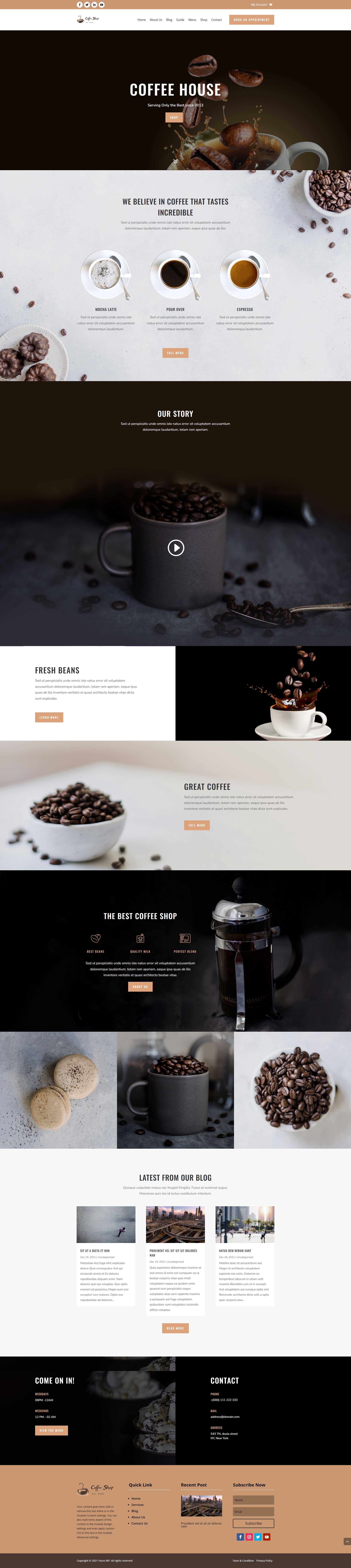 Coffee page design portfolio