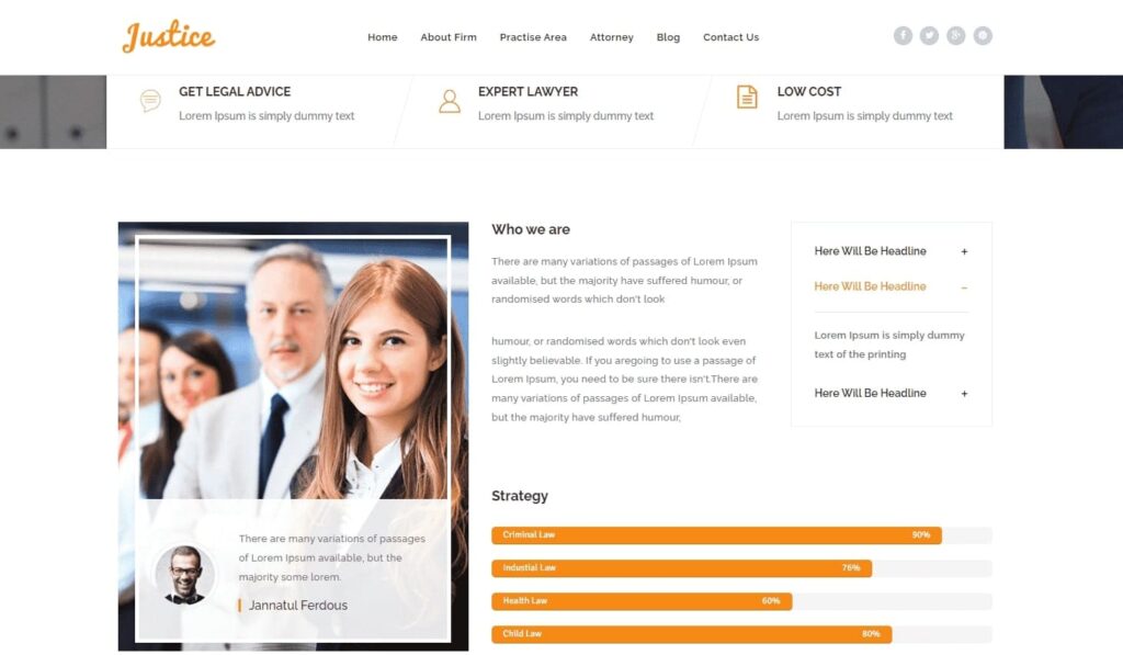WordPress Theme Justice