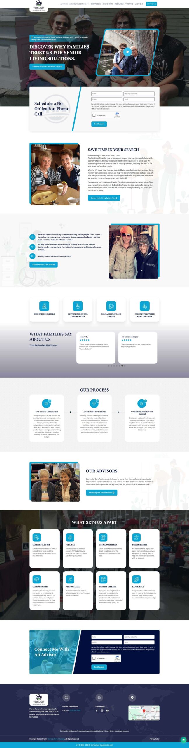 Senior Care Landing Page UI/UX Design and Development